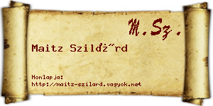 Maitz Szilárd névjegykártya