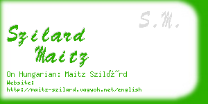 szilard maitz business card